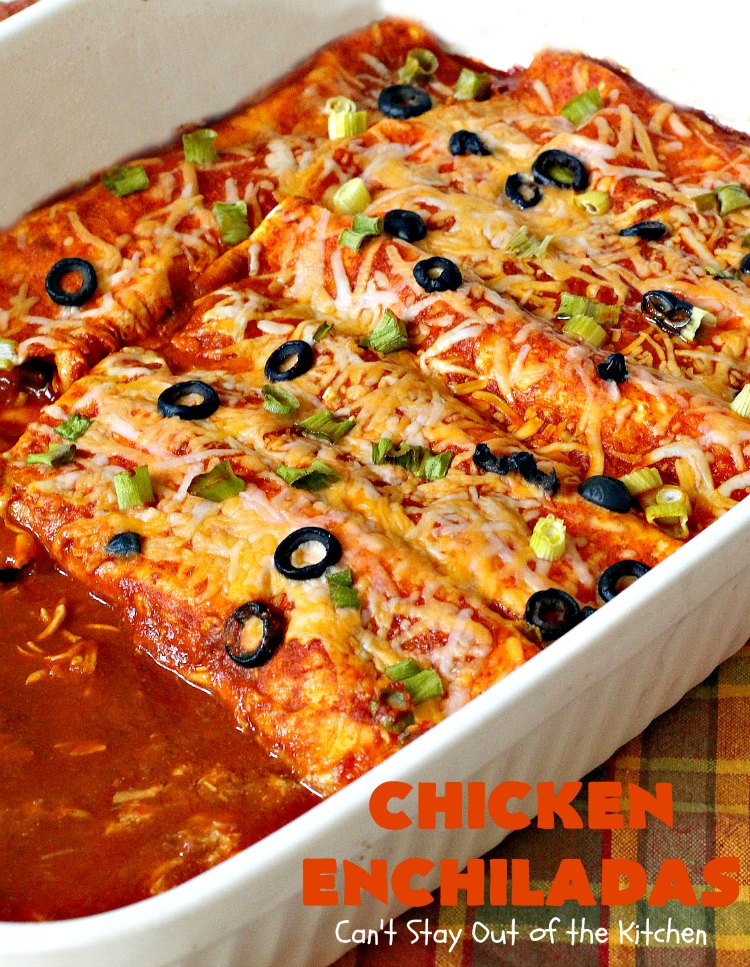 Chicken Enchiladas | Can't Stay Out of the Kitchen | these tasty #chicken #enchiladas are so quick & easy to make. They're the perfect #TexMex entree for family or company dinners or #CincoDeMayo celebrations.