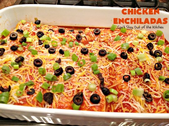 Chicken Enchiladas | Can't Stay Out of the Kitchen | these tasty #chicken #enchiladas are so quick & easy to make. They're the perfect #TexMex entree for family or company dinners or #CincoDeMayo celebrations.