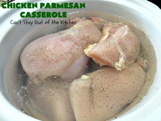 Chicken Parmesan Casserole | Can't Stay Out of the Kitchen | this delectable 6 ingredient #recipe is so creamy since it's made with #CreamCheese & #ParmesanCheese. It's the perfect #casserole for #MothersDay or #FathersDay. #chicken #broccoli #ChickenParmesanCasserole #GlutenFree