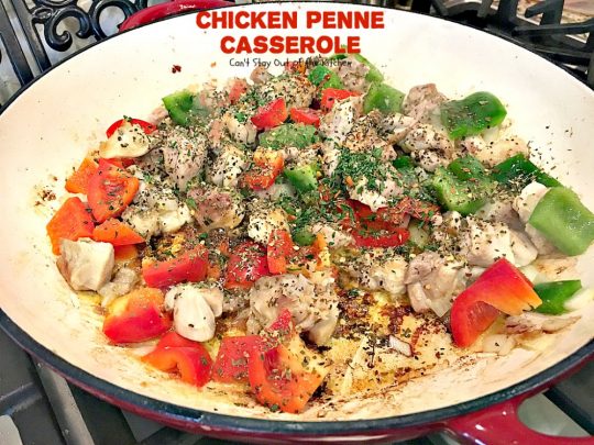 Chicken Penne Casserole | Can't Stay Out of the Kitchen | fantastic #pasta dish with #chicken and loads of #cheese. I used #glutenfree #penne. #casserole #Italian
