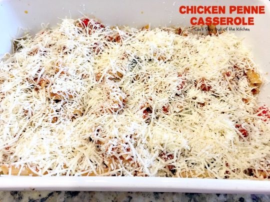 Chicken Penne Casserole | Can't Stay Out of the Kitchen | fantastic #pasta dish with #chicken and loads of #cheese. I used #glutenfree #penne. #casserole #Italian