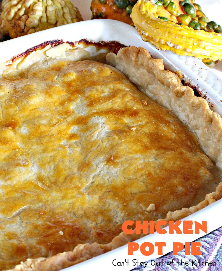 Chicken Pot Pie | Can't Stay Out of the Kitchen | this fabulous #chickenpotpie comes from #TheDovesNest tearoom in Waxahachie, Texas. This is comfort food at its best! It's also terrific for family or company meals. #chicken #potpie #potatoes #carrots #peas