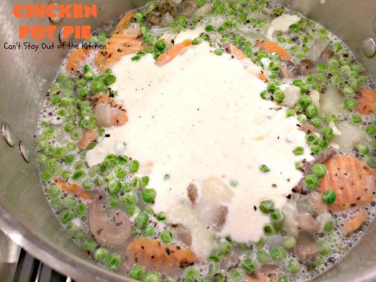 Chicken Pot Pie | Can't Stay Out of the Kitchen | this fabulous #chickenpotpie comes from #TheDovesNest tearoom in Waxahachie, Texas. This is comfort food at its best! It's also terrific for family or company meals. #chicken #potpie #potatoes #carrots #peas