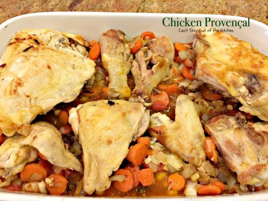 Chicken Provençal | Can't Stay Out of the Kitchen | We love this easy and delicious French-style #chicken #casserole. #glutenfree #tomatoes