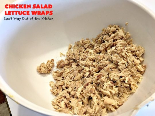 Chicken Salad Lettuce Wraps | Can't Stay Out of the Kitchen | this is my favorite way to eat #chickensalad. Much lower calorie & the flavors are amazing. Terrific for #lunch. #chicken #wraps #glutenfree