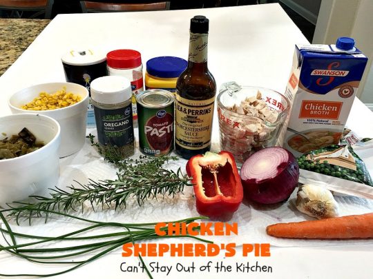 Chicken Shepherd's Pie | Can't Stay Out of the Kitchen | this #chicken version of #ShepherdsPie is spectacular. You'll never want to try another #recipe after sinking your teeth into this fantastic entree. #carrots #corn #peas #GreenBeans #GlutenFree #ChickenShepherdsPie