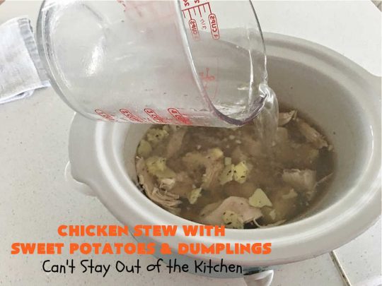 Chicken Stew with Sweet Potatoes and Dumplings | Can't Stay Out of the Kitchen | this delightful #ChickenStew is one of the best comfort food #recipes ever. #SweetPotatoes & #MixedVegetables are complemented with some of the most irresistible #dumplings. It's a great main dish for family or company dinners. #ChickenStewWithSweetPotatoesAndDumplingsChicken Stew with Sweet Potatoes and Dumplings | Can't Stay Out of the Kitchen | this delightful #ChickenStew is one of the best comfort food #recipes ever. #SweetPotatoes & #MixedVegetables are complemented with some of the most irresistible #dumplings. It's a great main dish for family or company dinners. #ChickenStewWithSweetPotatoesAndDumplings