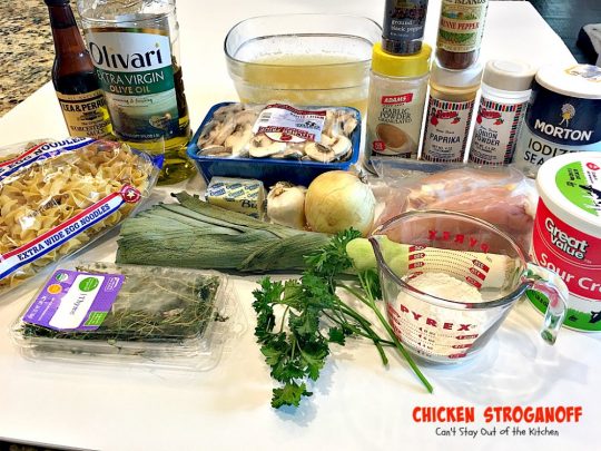 Chicken Stroganoff | Can't Stay Out of the Kitchen | this easy & delicious one-pot meal can be ready in about 30 minutes! Perfect comfort food for #MothersDay! #chicken #noodles