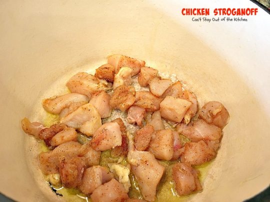 Chicken Stroganoff | Can't Stay Out of the Kitchen | this easy & delicious one-pot meal can be ready in about 30 minutes! Perfect comfort food for #MothersDay! #chicken #noodles
