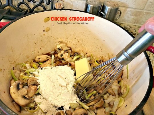 Chicken Stroganoff | Can't Stay Out of the Kitchen | this easy & delicious one-pot meal can be ready in about 30 minutes! Perfect comfort food for #MothersDay! #chicken #noodles