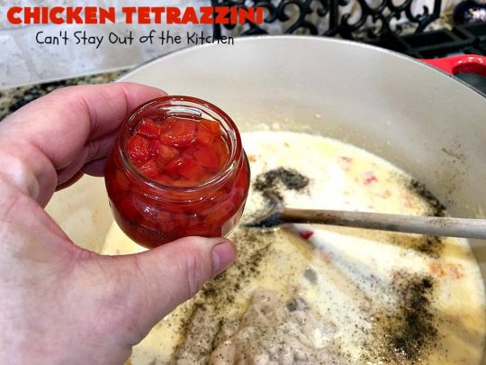 Chicken Tetrazzini | Can't Stay Out of the Kitchen | This #pasta entree is absolutely amazing. It has a thick, creamy, cheesy sauce that' so wonderfully mouthwatering. It's the perfect #chicken dish for company, too. #mushrooms #almonds #mozzarella #parmesan #linguine