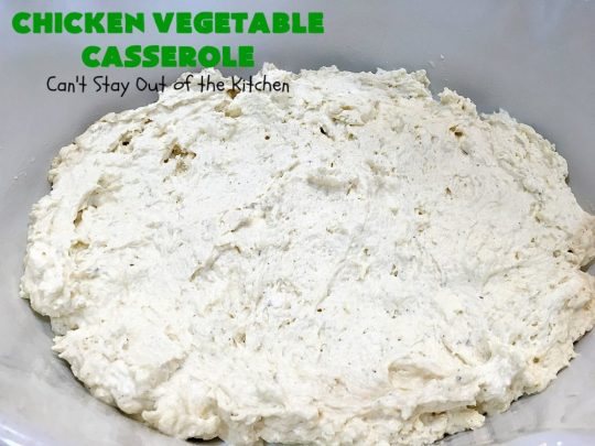 Chicken Vegetable Casserole | Can't Stay Out of the Kitchen | this #chicken #casserole is a delicious one-dish meal for busy week night dinners. We found it sumptuous as well as economical! Great way to use up leftover #RotisserieChicken too. #ChickenCasserole #ChickenVegetableCasserole #CheddarCheese #MixedVegetables