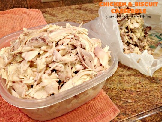 Chicken and Biscuit Casserole | Can't Stay Out of the Kitchen | our favorite #chicken #casserole recipe. This one includes #noodles, #biscuits, veggies & lots of #cheese!