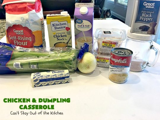 Chicken and Dumpling Casserole | Can't Stay Out of the Kitchen | this 8-ingredient #chicken entree is so easy. It basically has four layers & each is really simple. None of the layers are stirred together. Instead the #casserole magically bakes up into some of the best chicken & dumplings ever! Great for family or company dinners but without all the work! #chickenanddumplings