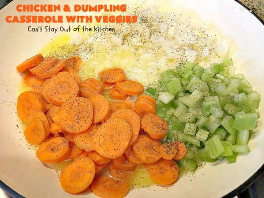 Chicken and Dumpling Casserole with Veggies | Can't Stay Out of the Kitchen | this amazing #chicken #casserole magically makes it's own #noodles as it bakes. It's an awesome #recipe that everyone loves. #carrots #peas #corn