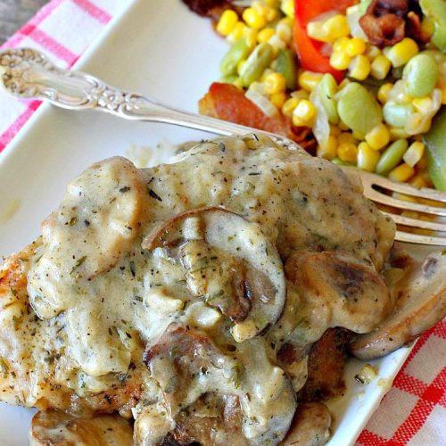 Chicken and Mushroom Casserole | Can't Stay Out of the Kitchen | this is a fantastic #chicken #casserole #recipe that has a delicious gravy with onions, #mushrooms & garlic. It's seasoned to perfection and wonderful for #holiday or company dinners. #glutenfree