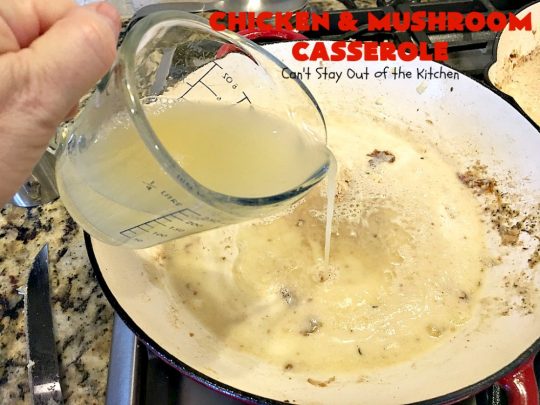 Chicken and Mushroom Casserole | Can't Stay Out of the Kitchen | this is a fantastic #chicken #casserole #recipe that has a delicious gravy with onions, #mushrooms & garlic. It's seasoned to perfection and wonderful for #holiday or company dinners. #glutenfree