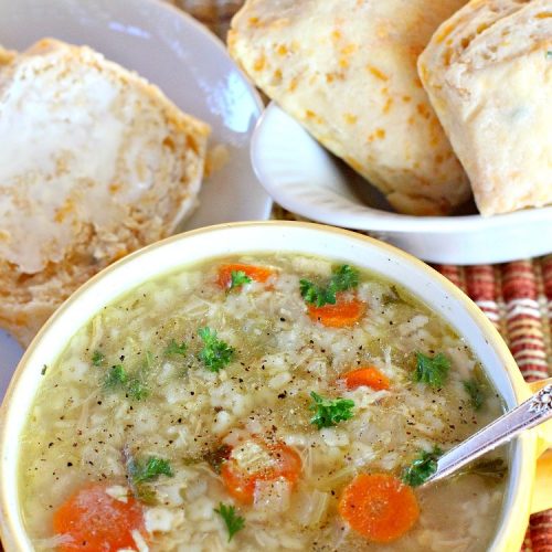 Chicken and Stars Soup | Can't Stay Out of the Kitchen | this #soup really is a #ChickenSoup for the soul! It uses finely diced #chicken, homemade #chickenbroth, #carrots & #stelline or star-shaped #pasta in a tasty soup that's wonderful comfort food for fall or winter.