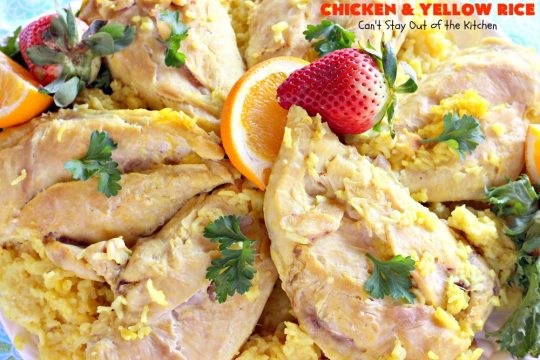 Chicken and Yellow Rice | Can't Stay Out of the Kitchen | this fantastic 4-ingredient #chicken entree is so easy to make. Delicious and kid-friendly, too. #rice