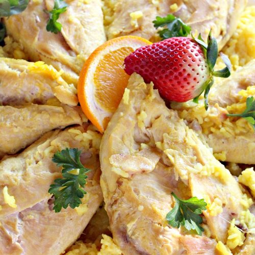 Chicken and Yellow Rice | Can't Stay Out of the Kitchen | this fantastic 4-ingredient #chicken entree is so easy to make. Delicious and kid-friendly, too. #rice