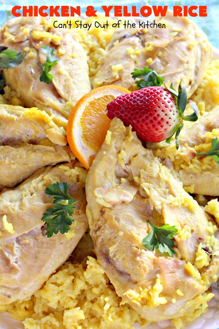 Chicken and Yellow Rice | Can't Stay Out of the Kitchen | this fantastic 4-ingredient #chicken entree is so easy to make. Delicious and kid-friendly, too. #rice