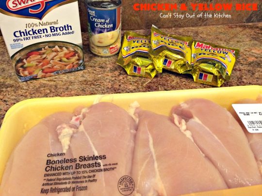 Chicken and Yellow Rice | Can't Stay Out of the Kitchen | this fantastic 4-ingredient #chicken entree is so easy to make. Delicious and kid-friendly, too. #rice