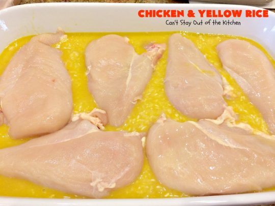 Chicken and Yellow Rice | Can't Stay Out of the Kitchen | this fantastic 4-ingredient #chicken entree is so easy to make. Delicious and kid-friendly, too. #rice