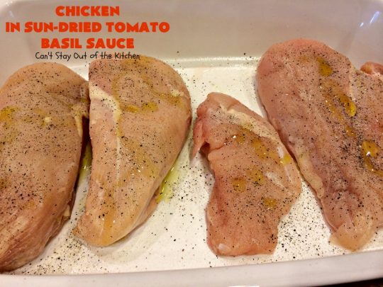 Chicken in Sun-Dried Tomato Basil Sauce | Can't Stay Out of the Kitchen | this delightful #chicken entree is perfect for company or #holiday dinners like #Easter. I used #glutenfree #pasta but any kind can be used.