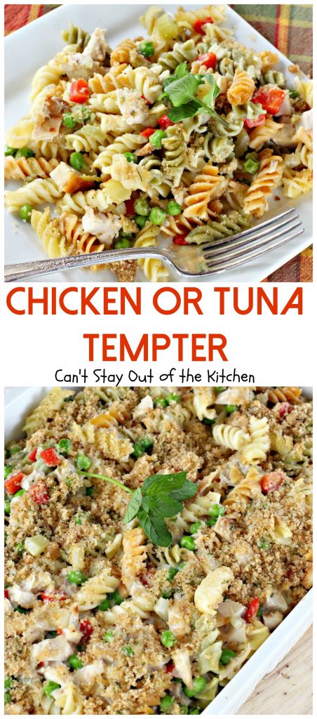 Chicken or Tuna Tempter | Can't Stay Out of the Kitchen | this scrumptious #casserole is great with leftover #chicken #turkey or #tuna. #noodles