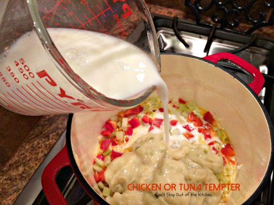 Chicken or Tuna Tempter | Can't Stay Out of the Kitchen | this scrumptious #casserole is great with leftover #chicken #turkey or #tuna. #noodles