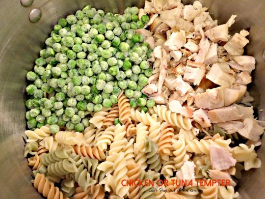 Chicken or Tuna Tempter | Can't Stay Out of the Kitchen | this scrumptious #casserole is great with leftover #chicken #turkey or #tuna. #noodles