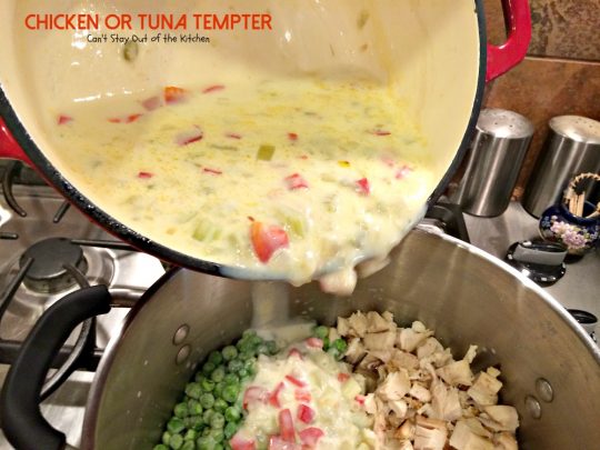 Chicken or Tuna Tempter | Can't Stay Out of the Kitchen | this scrumptious #casserole is great with leftover #chicken #turkey or #tuna. #noodles