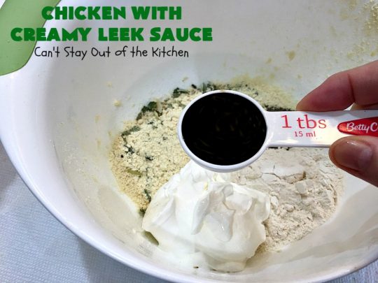 Chicken with Creamy Leek Sauce | Can't Stay Out of the Kitchen | this delicious #chicken #recipe is cooked with a heavenly #LeekSauce. It's quick & easy to prepare & uses only a handful of ingredients. Wonderful for company or #holiday dinners. #ChickenWithCreamyLeekSauce #leeks #KnorrsLeekSoupMix #EasyChickenRecipe #HolidayDinner