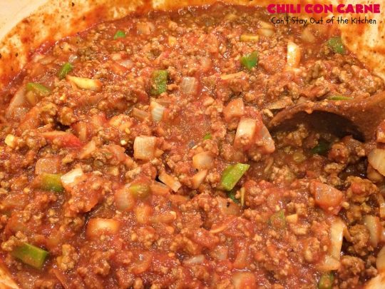 Favorite Chili Con Carne | Can't Stay Out of the Kitchen | this is our favorite #chili recipe. Perfect comfort food for fall & winter nights! #soup #glutenfree