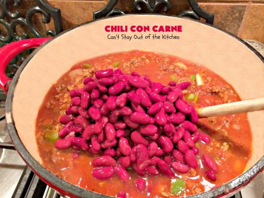 Favorite Chili Con Carne | Can't Stay Out of the Kitchen | this is our favorite #chili recipe. Perfect comfort food for fall & winter nights! #soup #glutenfree
