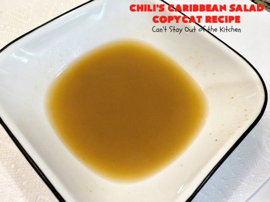 Chili's Caribbean Salad Copycat Recipe with Honey-Lime Dressing | Can't Stay Out of the Kitchen | this is a spectacular #CopyCat #recipe of this favorite #salad. The #SaladDressing is also fantastic. #GlutenFree #chicken #pineapple #MandarinOranges #HoneyLimeDressing #ChilisCaribbeanSalad #ChilisCaribbeanSaladCopycatRecipeWithHoneyLimeDressing