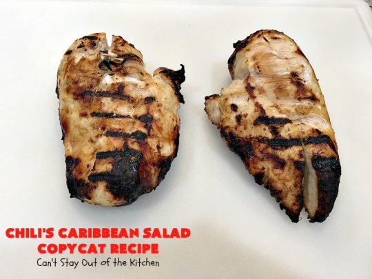 Chili's Caribbean Salad Copycat Recipe with Honey-Lime Dressing | Can't Stay Out of the Kitchen | this is a spectacular #CopyCat #recipe of this favorite #salad. The #SaladDressing is also fantastic. #GlutenFree #chicken #pineapple #MandarinOranges #HoneyLimeDressing #ChilisCaribbeanSalad #ChilisCaribbeanSaladCopycatRecipeWithHoneyLimeDressing