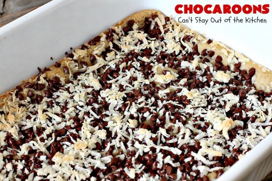 Chocaroons | Can't Stay Out of the Kitchen | these #chocolate & #coconut #brownies will have you drooling after the first bite! So quick & easy, you can have these ready to eat in 30 minutes! Great for #tailgating or #holiday parties. #dessert