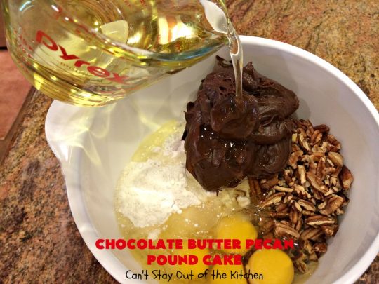 Chocolate Butter Pecan Pound Cake | Can't Stay Out of the Kitchen | this is one of the best #chocolate cakes ever! This easy #dessert uses a #ButterPecan #cake mix. Perfect for #holidays like #ValentinesDay or for company.