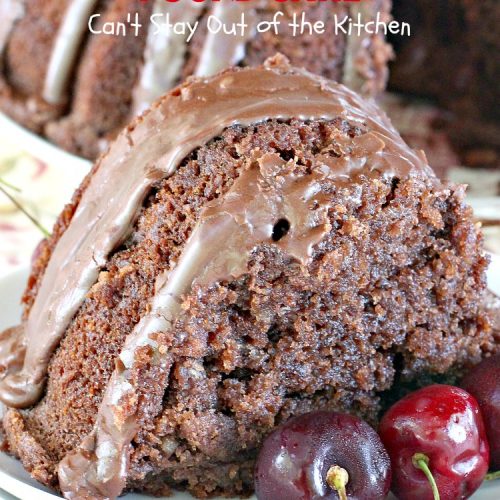 Chocolate Butter Pecan Pound Cake | Can't Stay Out of the Kitchen | this is one of the best #chocolate cakes ever! This easy #dessert uses a #ButterPecan #cake mix. Perfect for #holidays like #ValentinesDay or for company.