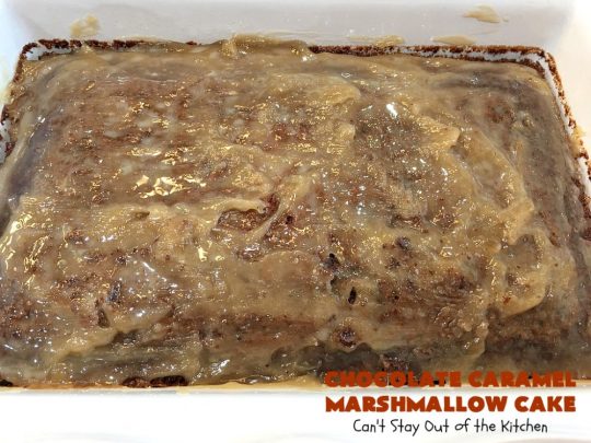 Chocolate Caramel Marshmallow Cake | this spectacular #chocolate #cake has a #caramel-like #praline filling & #marshmallow frosting. It's to die for! Terrific for company &  #holidays like #MothersDay or #FathersDay. #toffee #ChocolateCake #HolidayDessert #MothersDayDessert #FathersDayDessert #ChocolateCaramelMarshmallowCake #ChocolateDessert #CaramelDessert #ToffeeDessert #MarshmallowDessert