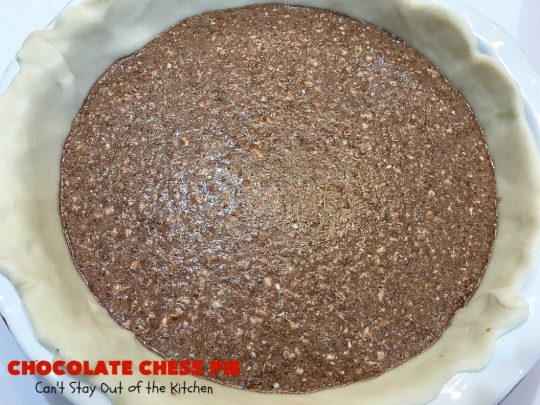 Chocolate Chess Pie | Can't Stay Out of the Kitchen | this easy & delicious #Pie uses only 7 ingredients. It's such an easy #dessert for any kind of function. If you like #ChocolateFudge desserts, you'll go crazy over this one. It's rich, decadent & heavenly. #ChocolateDessert ChocolateChessPie #Holiday #HolidayDessert #ValentinesDayDessert #EasyChocolateDessert #FavoriteChocolateDessert #fudge #FudgeDessert