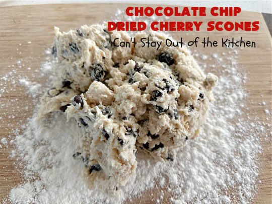 Chocolate Chip Dried Cherry Scones | Can't Stay Out of the Kitchen | these fabulous #scones are filled with #ChocolateChips & #DriedCherries. The texture is softer and the scones are glazed with a rich, powdered sugar icing which makes them sweet & irresistible. Great #breakfast treat for weekends, company or a #holiday breakfast. Prepare to swoon from the first bite! #ChocolateChipDriedCherryScones #chocolate