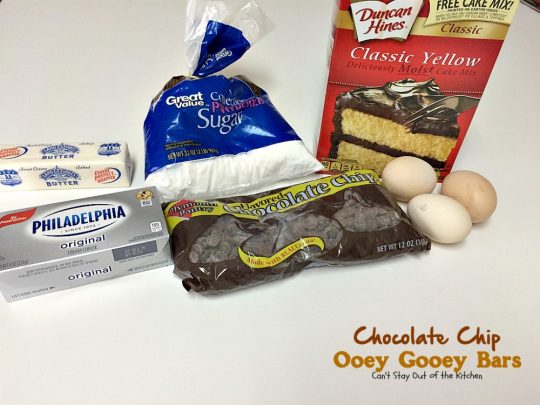 Chocolate Chip Ooey Gooey Bars | Can't Stay Out of the Kitchen | these luscious #blondies are ooey-gooey and so delicious. Wonderful for #holiday parties too. #dessert #chocolate