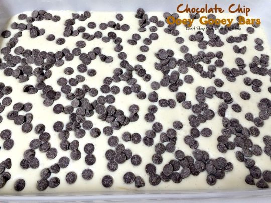 Chocolate Chip Ooey Gooey Bars | Can't Stay Out of the Kitchen | these luscious #blondies are ooey-gooey and so delicious. Wonderful for #holiday parties too. #dessert #chocolate