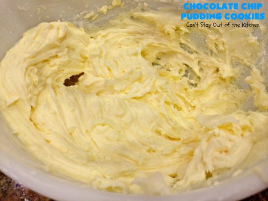 Chocolate Chip Pudding Cookies | Can't Stay Out of the Kitchen | these fabulous #cookies start with the famous #NanaimoBars so they're rich and decadent. They're filled with #chocolate chips, #coconut, #GrahamCracker crumbs, #pecans & buttercream icing made from vanilla pudding! Terrific for #tailgating or #holiday parties. #ChocolateChipPuddingCookies