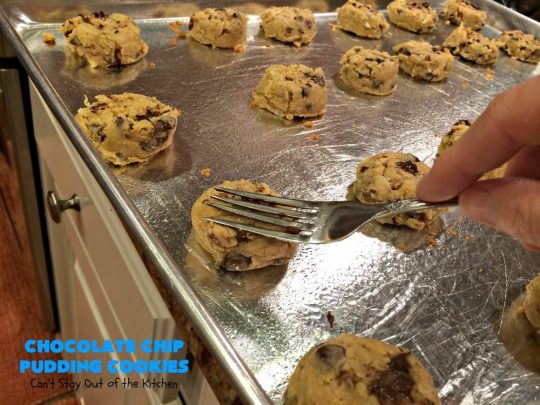 Chocolate Chip Pudding Cookies | Can't Stay Out of the Kitchen | these fabulous #cookies start with the famous #NanaimoBars so they're rich and decadent. They're filled with #chocolate chips, #coconut, #GrahamCracker crumbs, #pecans & buttercream icing made from vanilla pudding! Terrific for #tailgating or #holiday parties. #ChocolateChipPuddingCookies