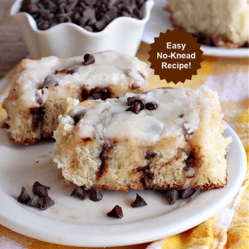 Chocolate Chip Sweet Rolls | Can't Stay Out of the Kitchen | These luscious #SweetRolls made with #ChocolateChips are absolutely superb. The icing is thick and drool-worthy. If you enjoy #chocolate, you'll love having it in sweet #rolls. Great #breakfast idea for #holidays, weekends or company. #ChocolateChipSweetRolls