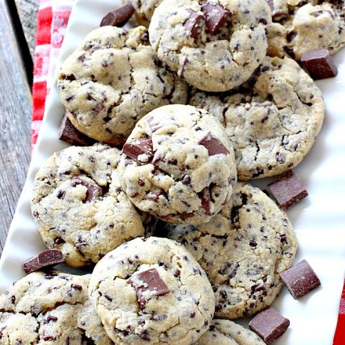Chocolate Chunk Sprinkle Cookies | Can't Stay Out of the Kitchen | these outrageous #cookies are loaded with #chocolate chunks & chocolate #sprinkles. They use a #MrsFields #copycat cookie dough recipe so they're absolutely amazing. #dessert #tailgating