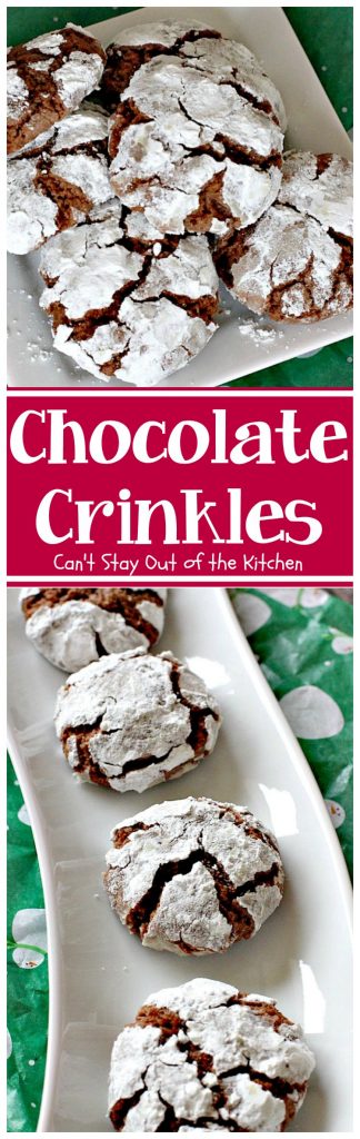 Chocolate Crinkles | Can't Stay Out of the Kitchen | these are one of our all-time favorite #christmas #cookies. These use #Ghirardelli #chocolate and are to die for! #dessert